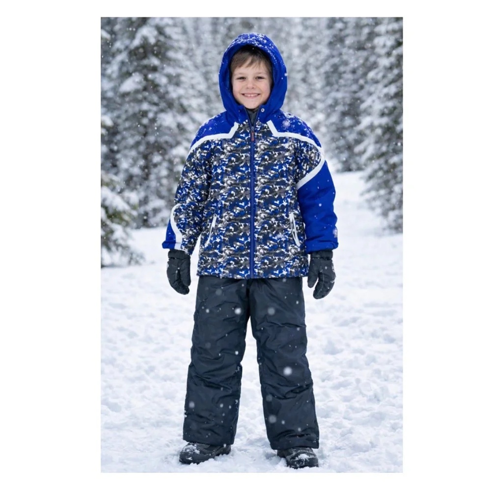 Lands End Youth Boys Winter Jacket & Snow Bib Bundle